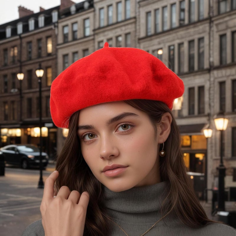 AURORAAEGIS French Beret Hats for Women - Classic Wool Beret Hats Soft Knit Winter Cloche for Daily Outfits - Image 3